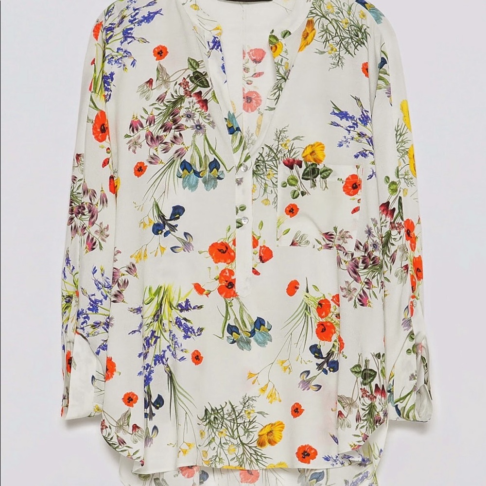Zara woman floral blouse